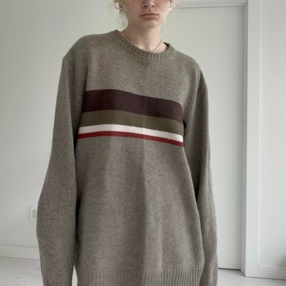 90s stripe green sweater - Picture 2 of 7